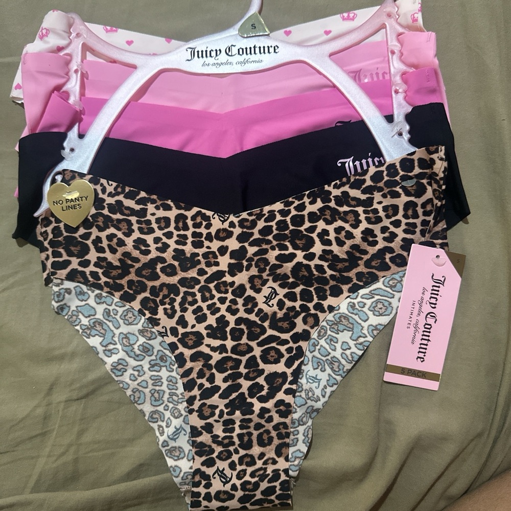 Juicy Couture 5-Pack Smooth Hipster Panties - Leopard & Pink Mix